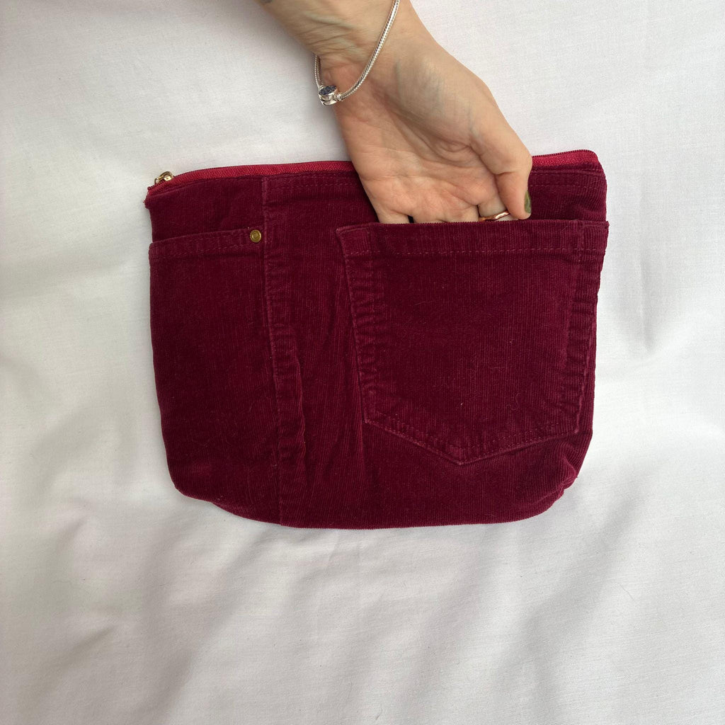 Burdundy Corduroy Pouch