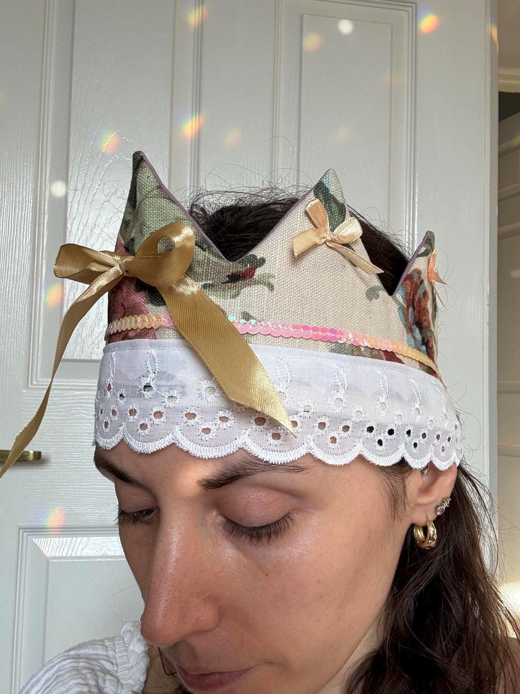 Floral Fabric Party Crown