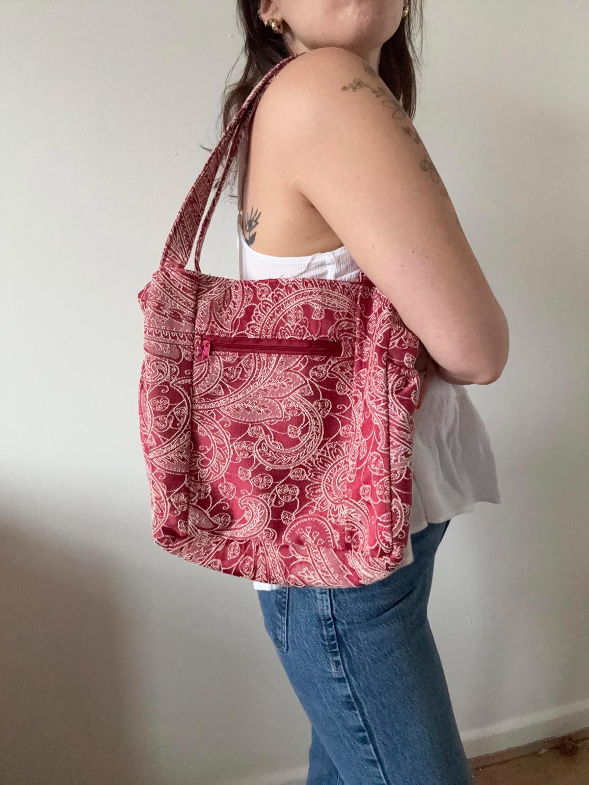 Rosewood Multi-Pocket Tote Bag