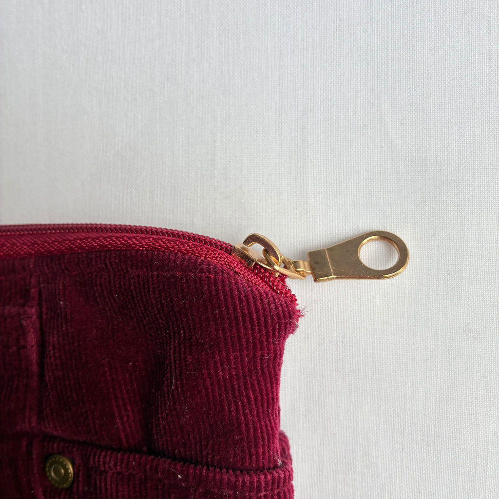 Burdundy Corduroy Pouch