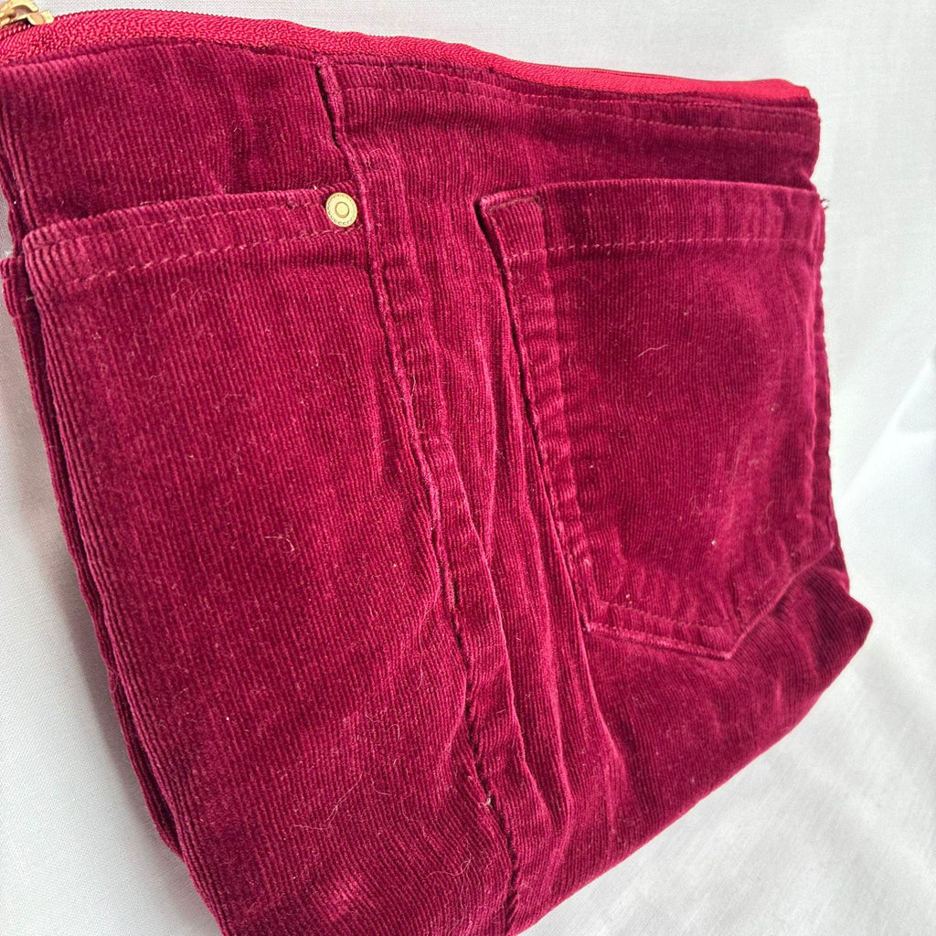 Burdundy Corduroy Pouch