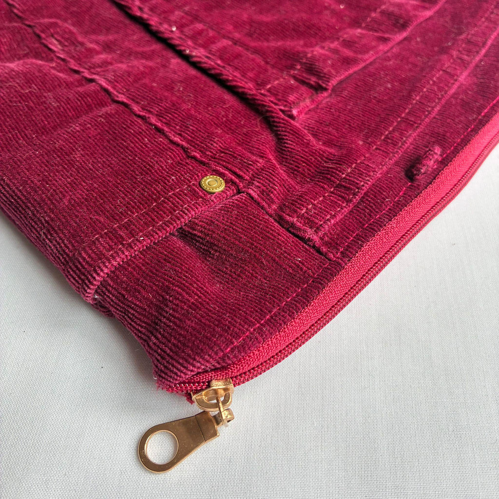Burdundy Corduroy Pouch