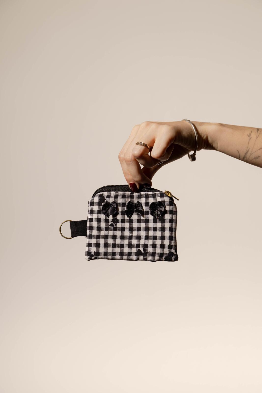 Gingham Keyring Purse