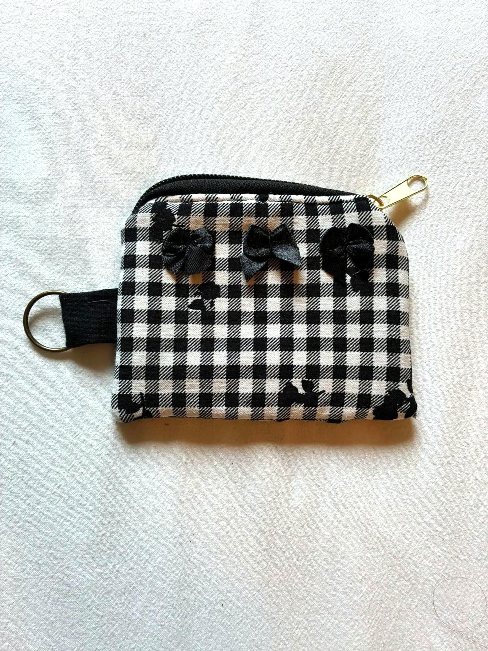 Gingham Keyring Purse
