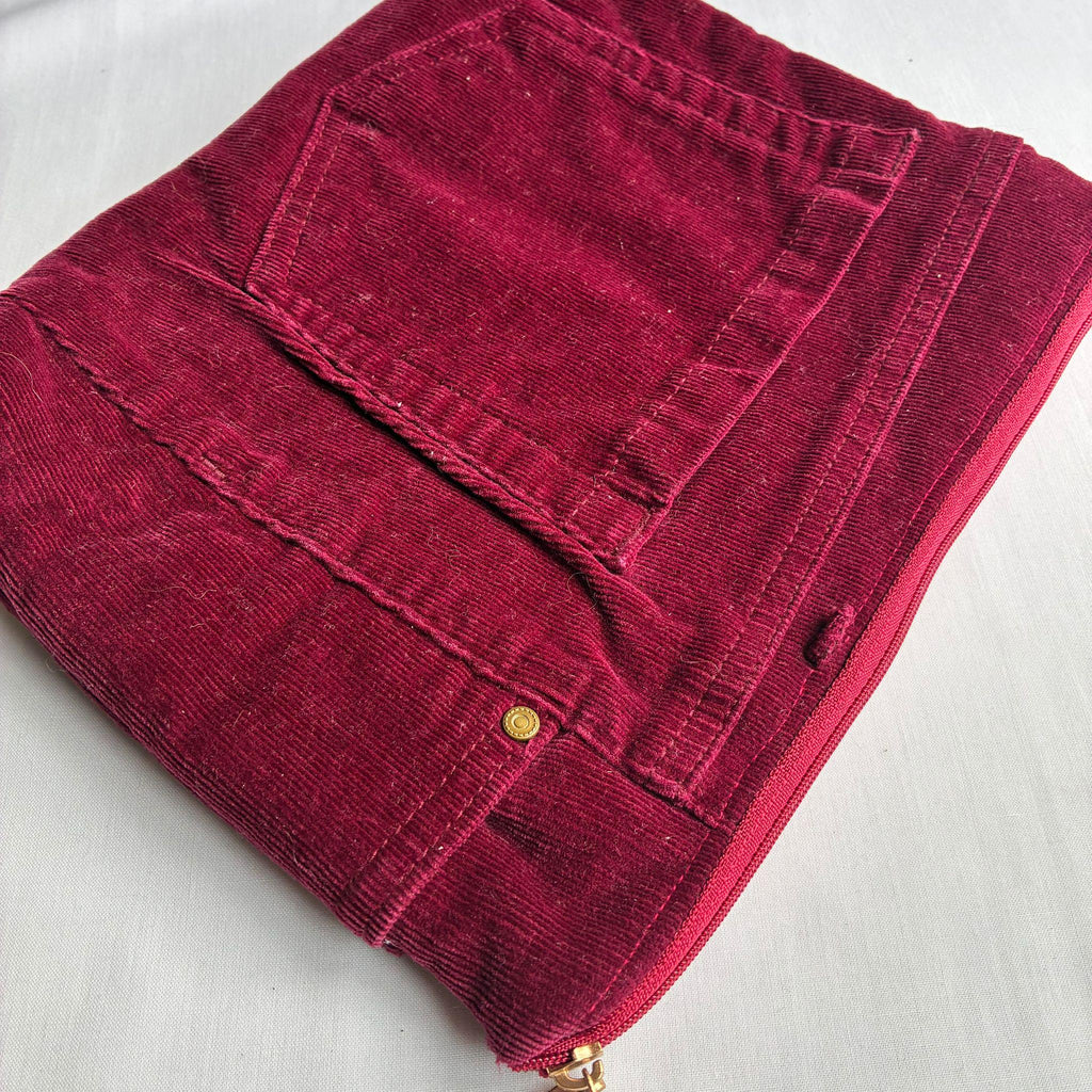 Burdundy Corduroy Pouch