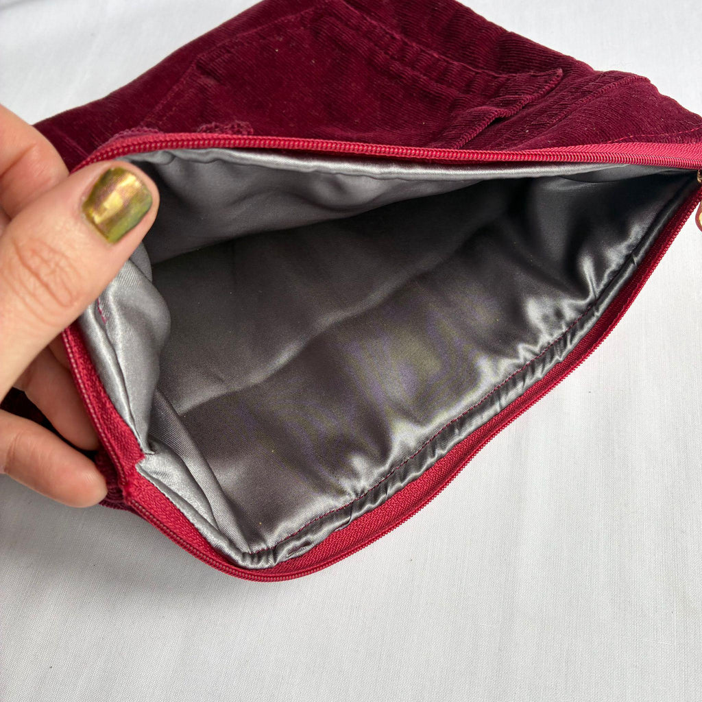 Burdundy Corduroy Pouch