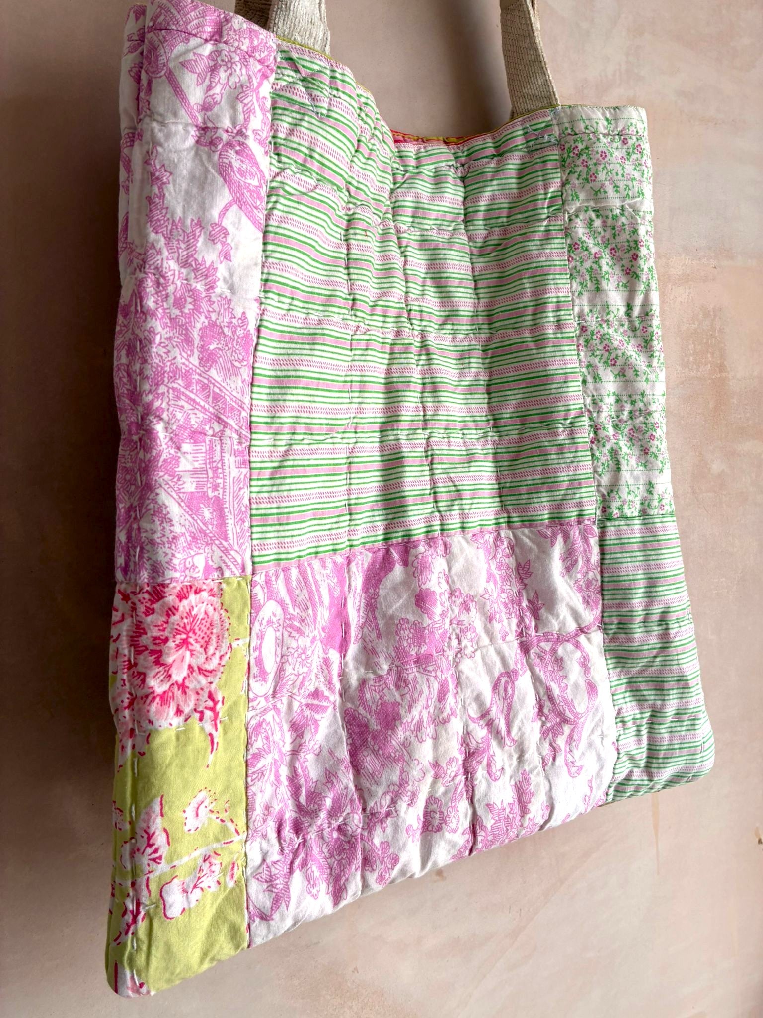 Quilted Reversible Tote Bag