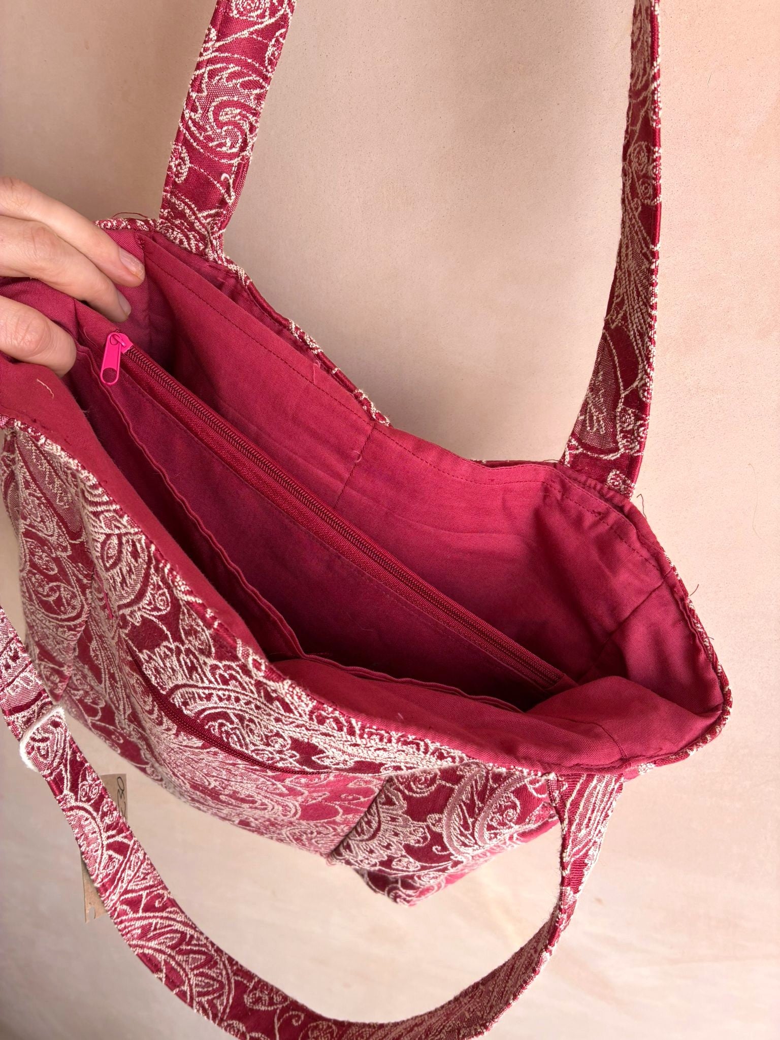 Rosewood Multi-Pocket Tote Bag
