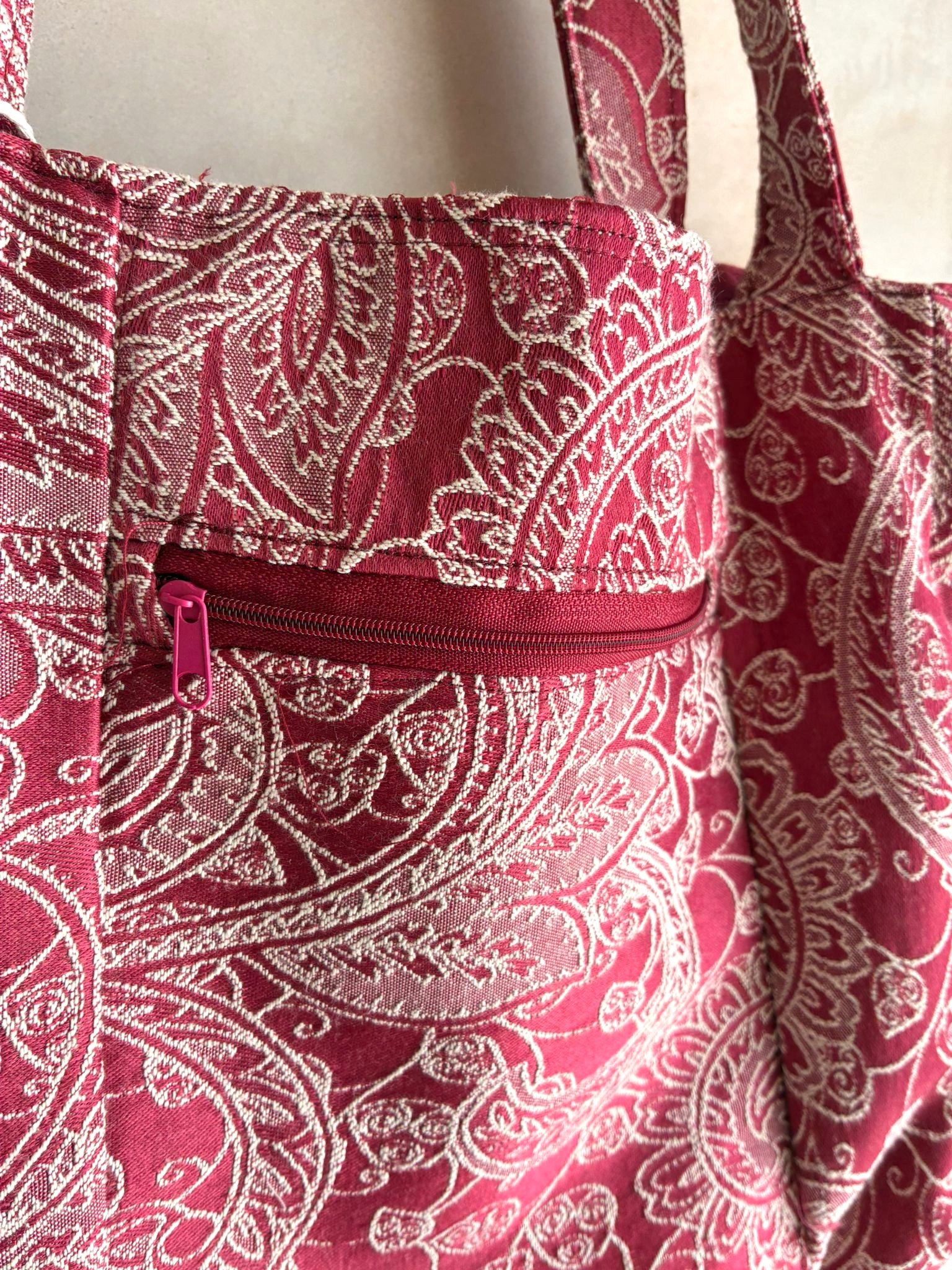 Rosewood Multi-Pocket Tote Bag