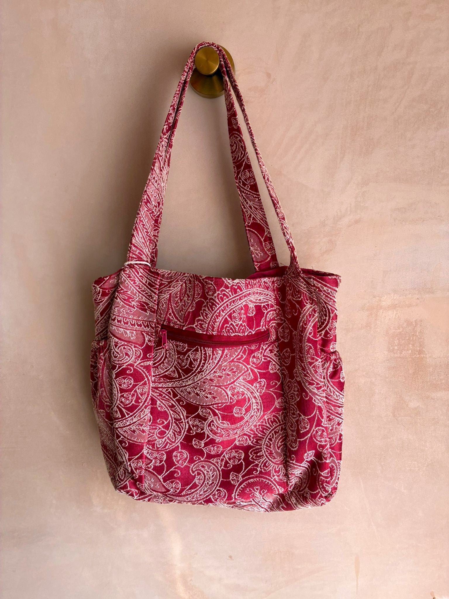 Rosewood Multi-Pocket Tote Bag