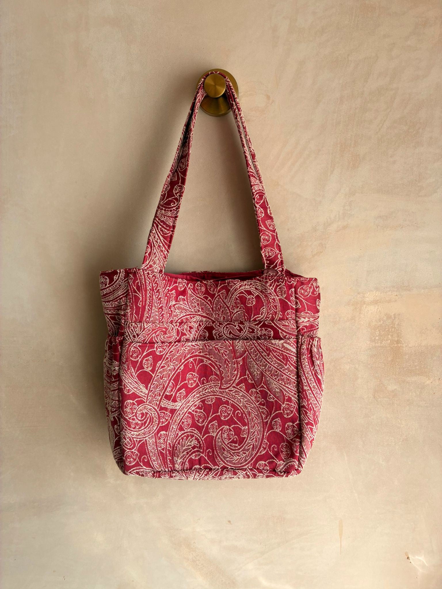 Rosewood Multi-Pocket Tote Bag