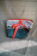 Denim Bow Cosmetic Pouch