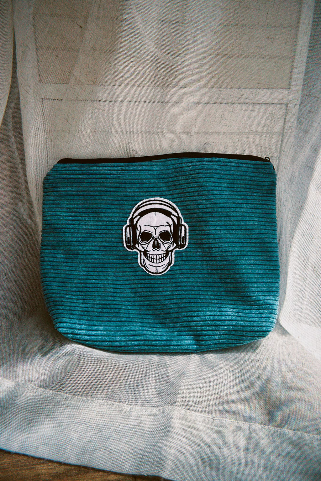 Skull Corduroy Pouch