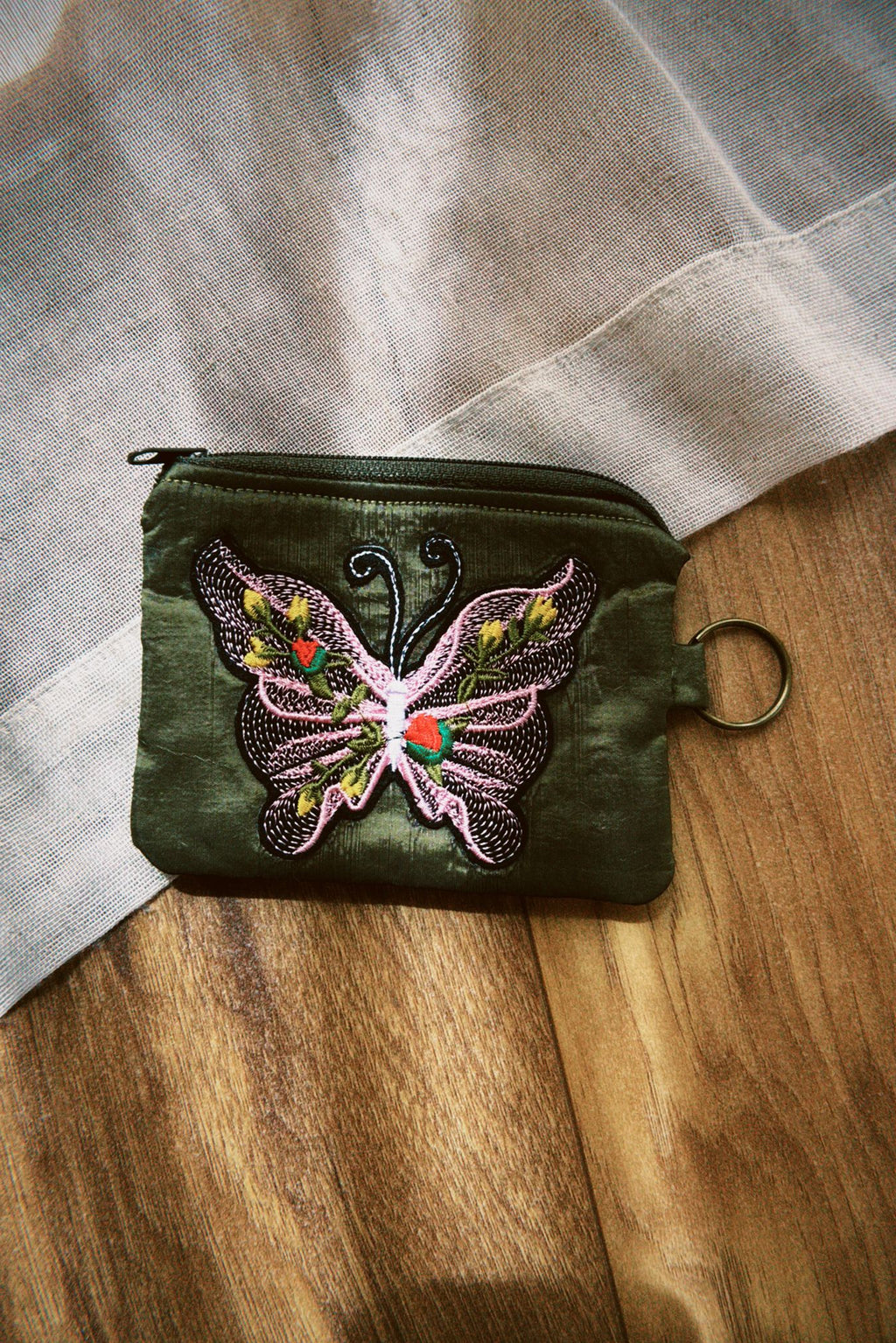 Organza Butterfly Keyring Purse