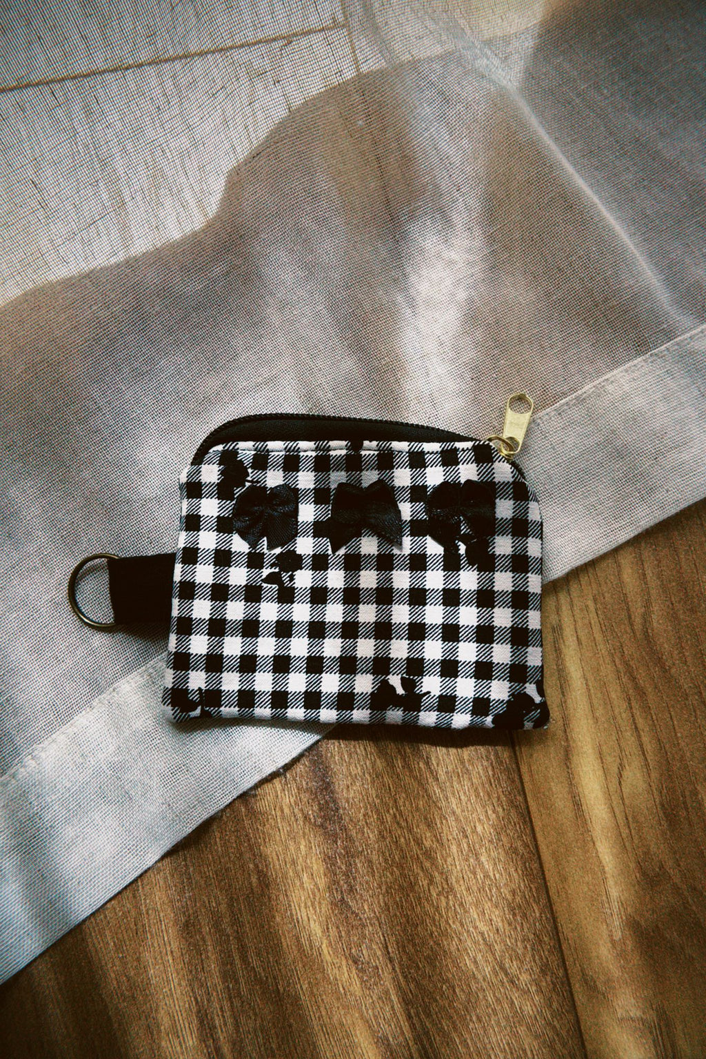Gingham Keyring Purse