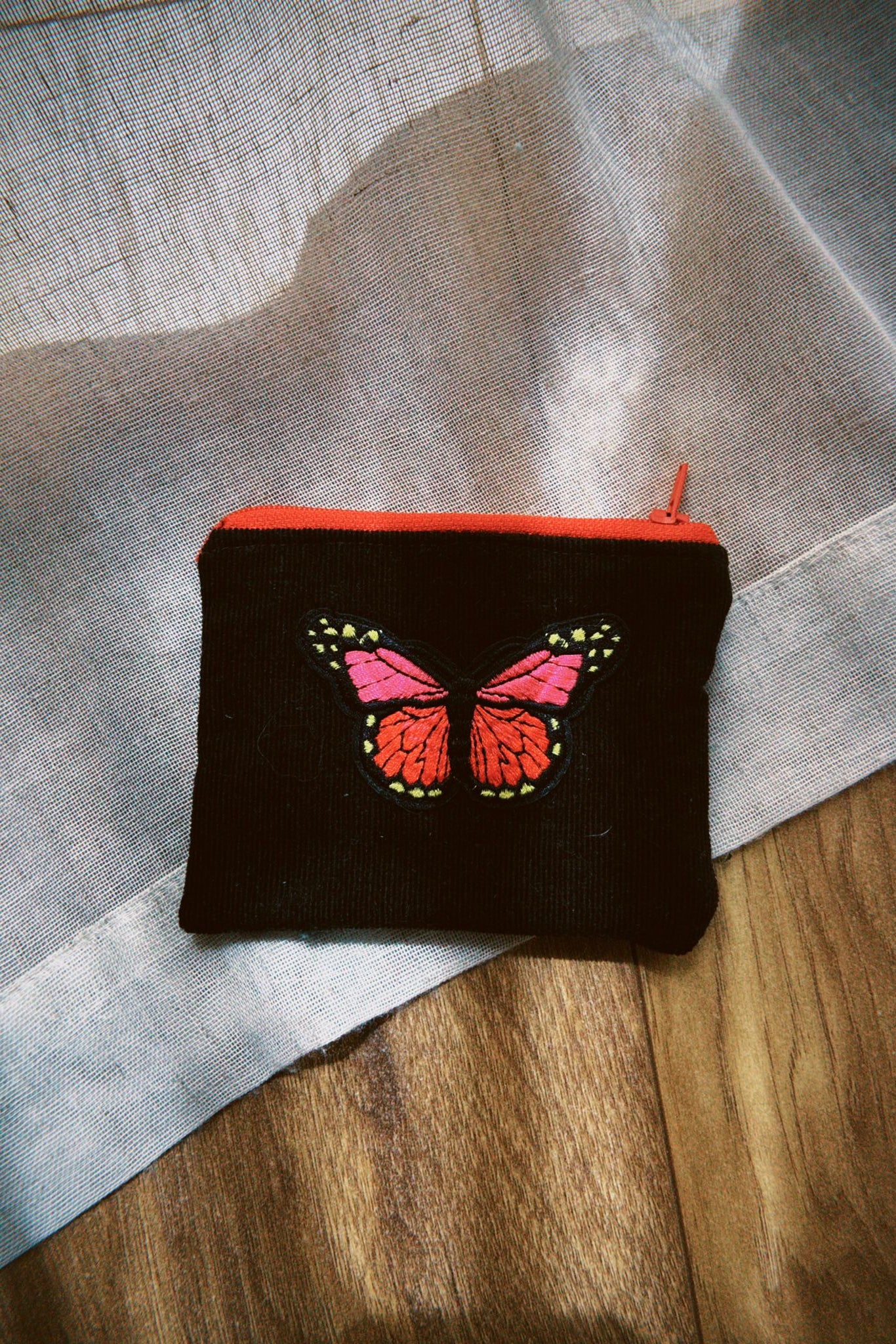 Corduroy Butterfly Coin Purse