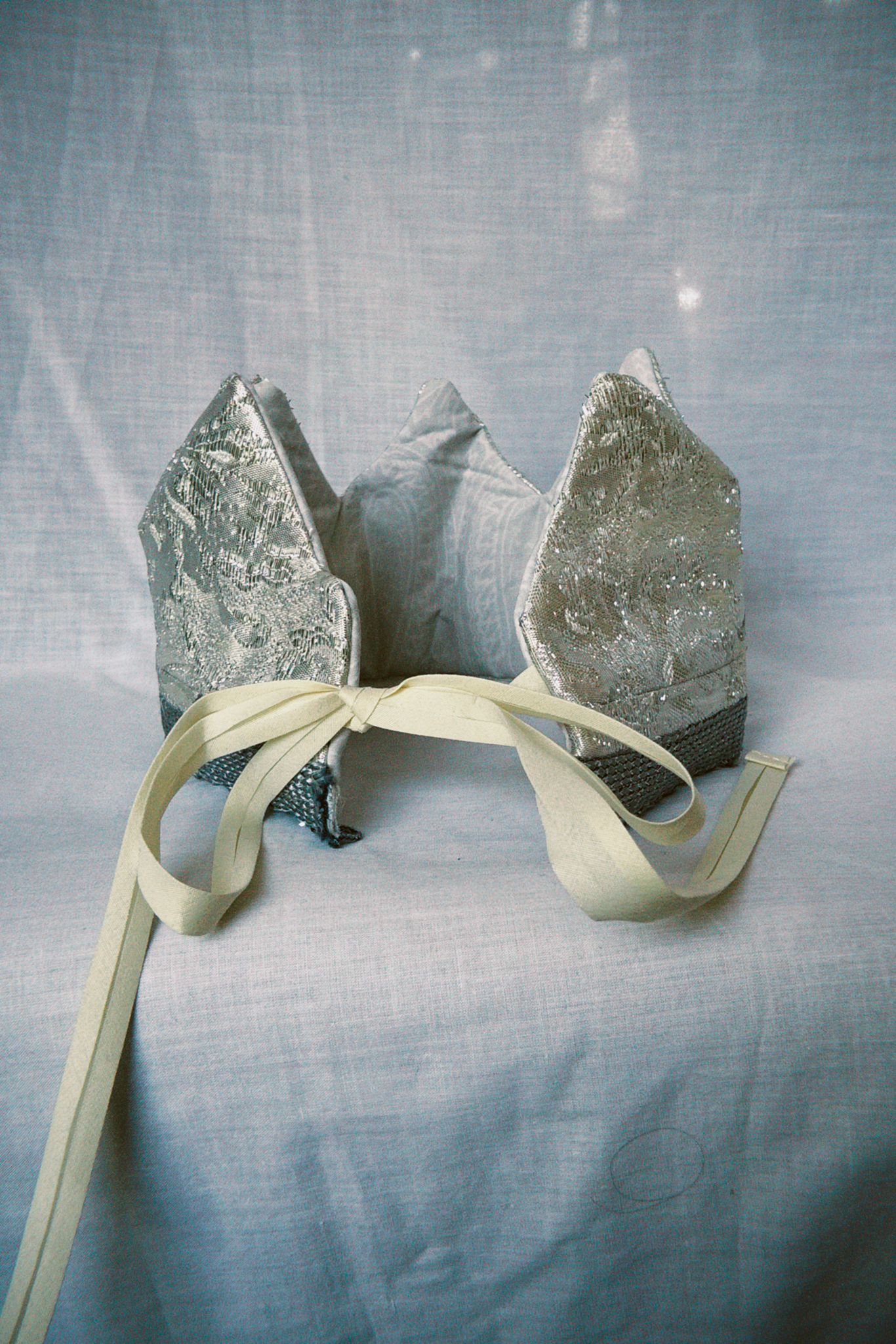 Silver Birthday Cake Fabric Celebration Crown