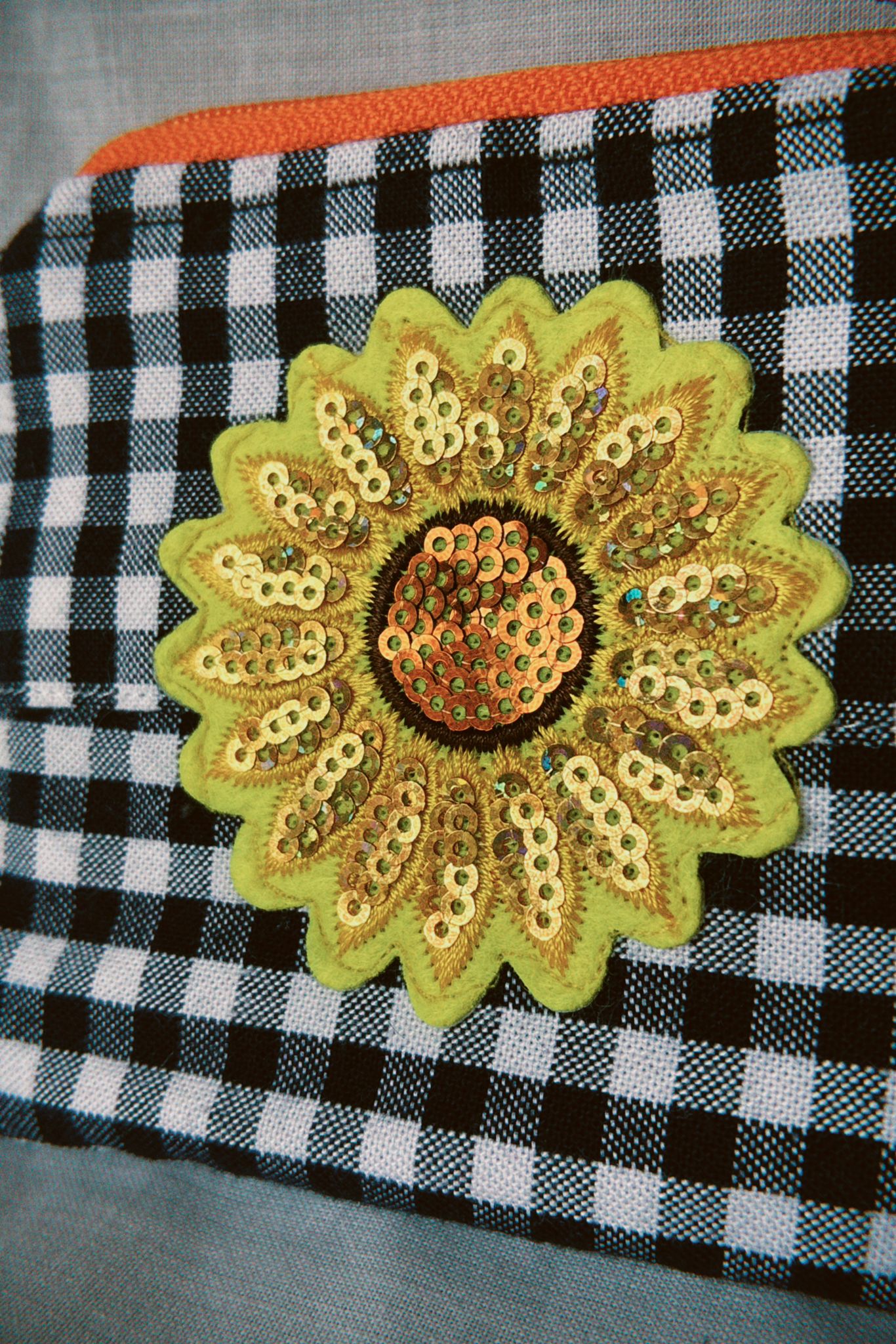 Gingham Sunflower Keyring Purse