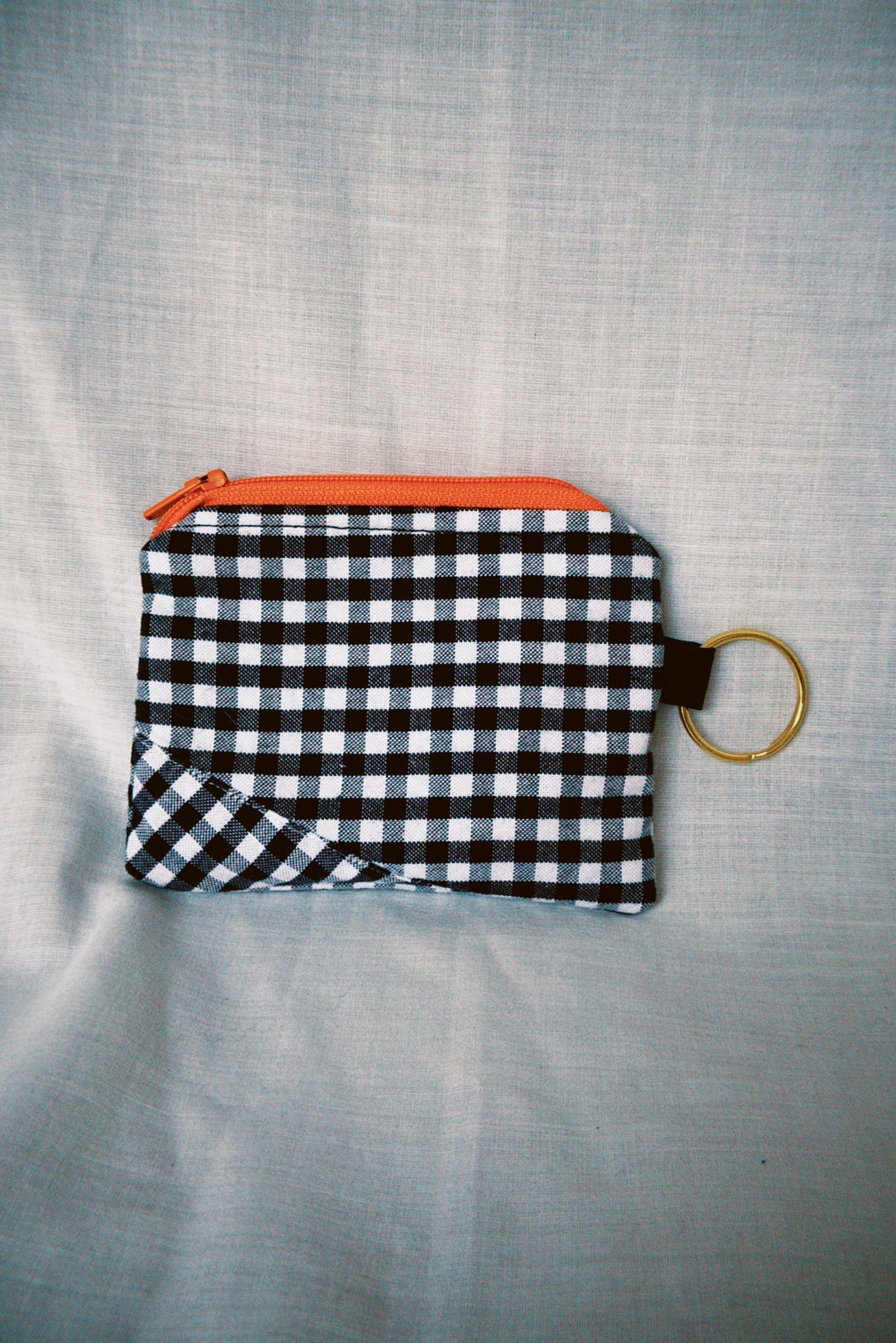 Gingham Sunflower Keyring Purse