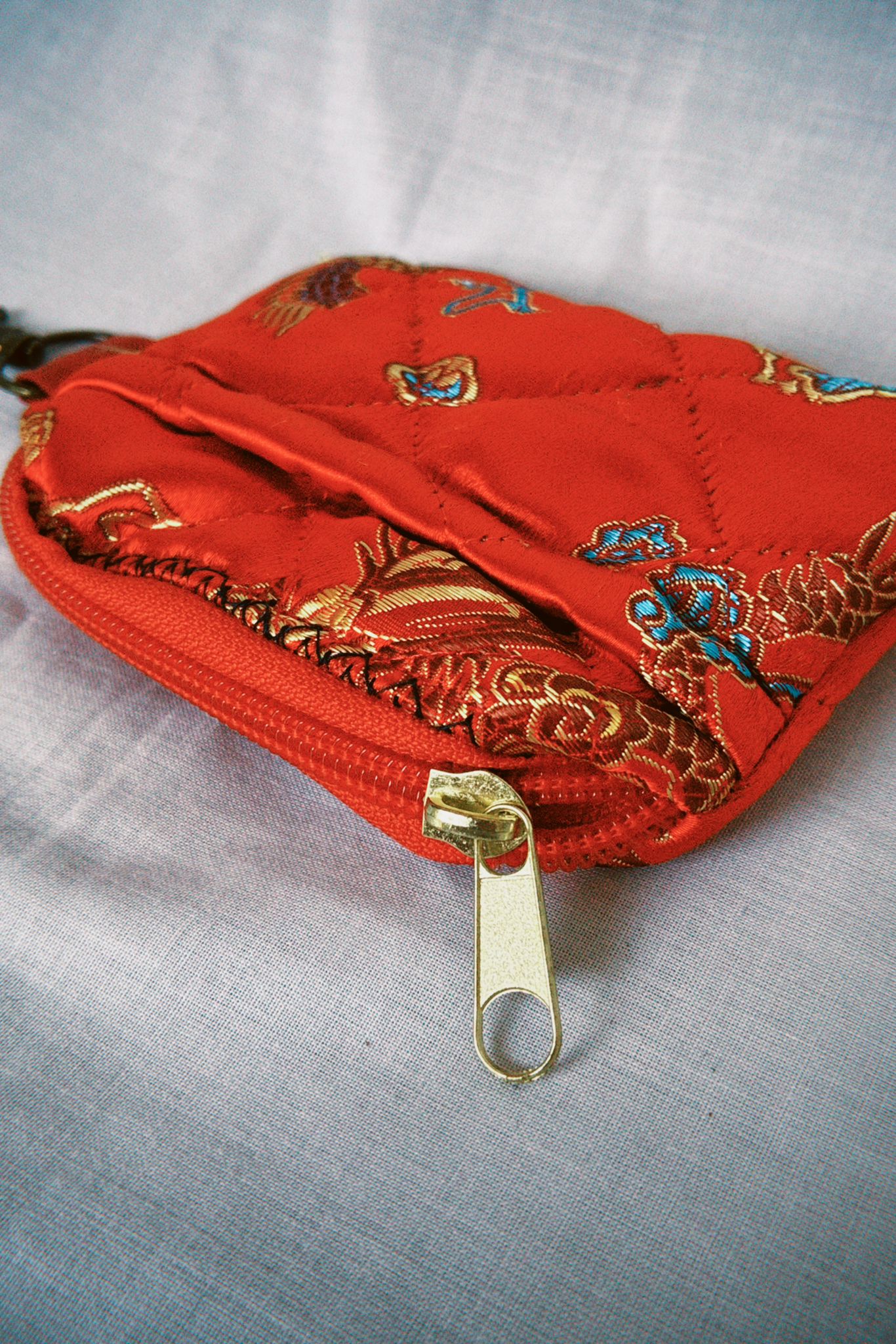 Red Satin Dragon Keyring Purse 2