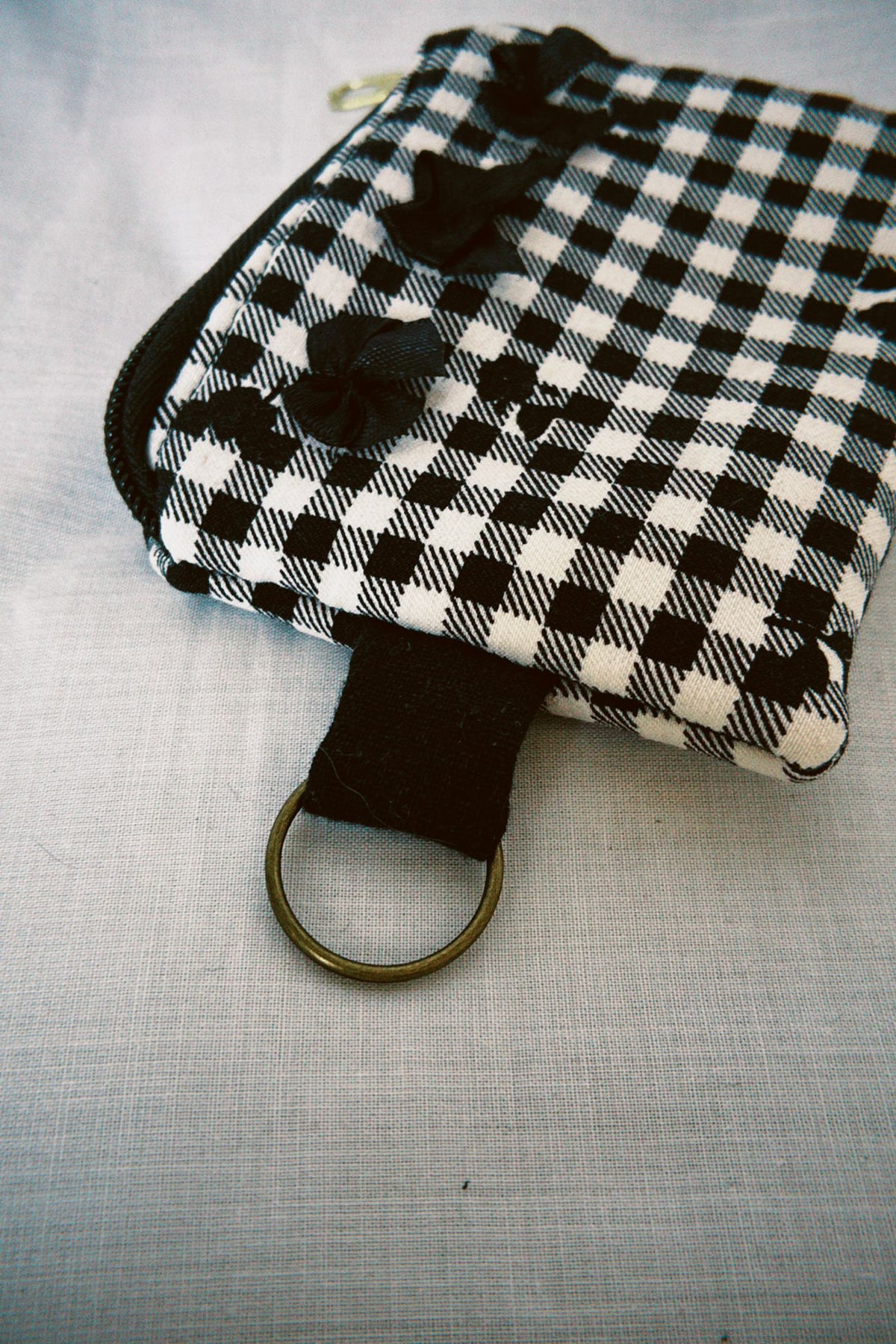 Gingham Keyring Purse