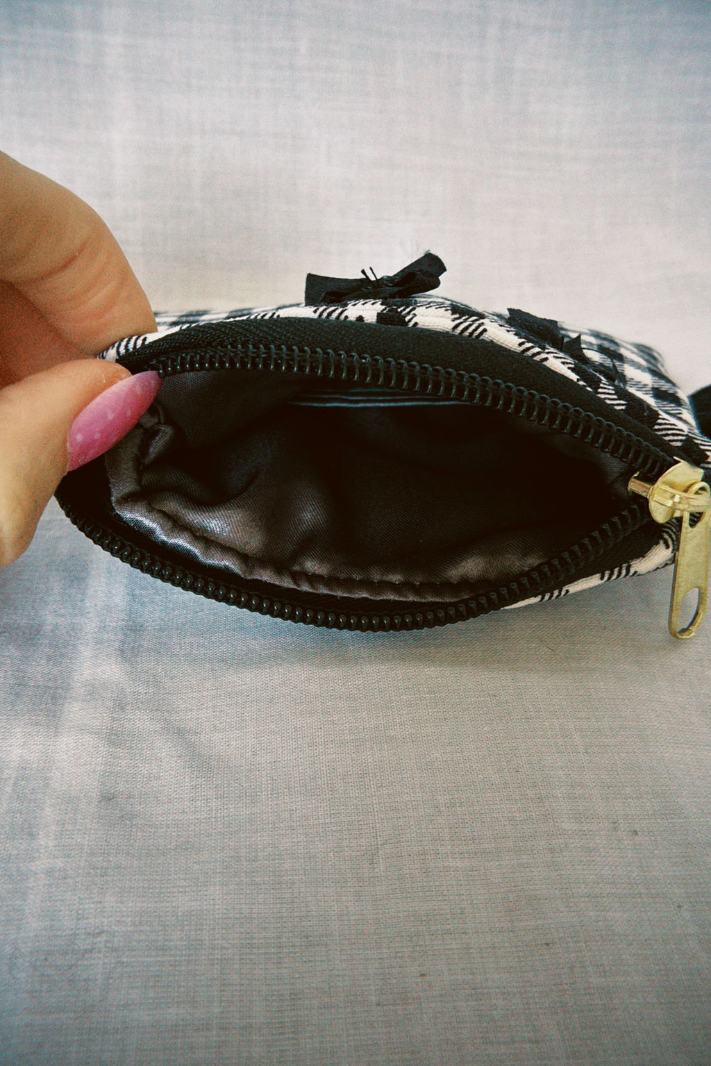 Gingham Keyring Purse