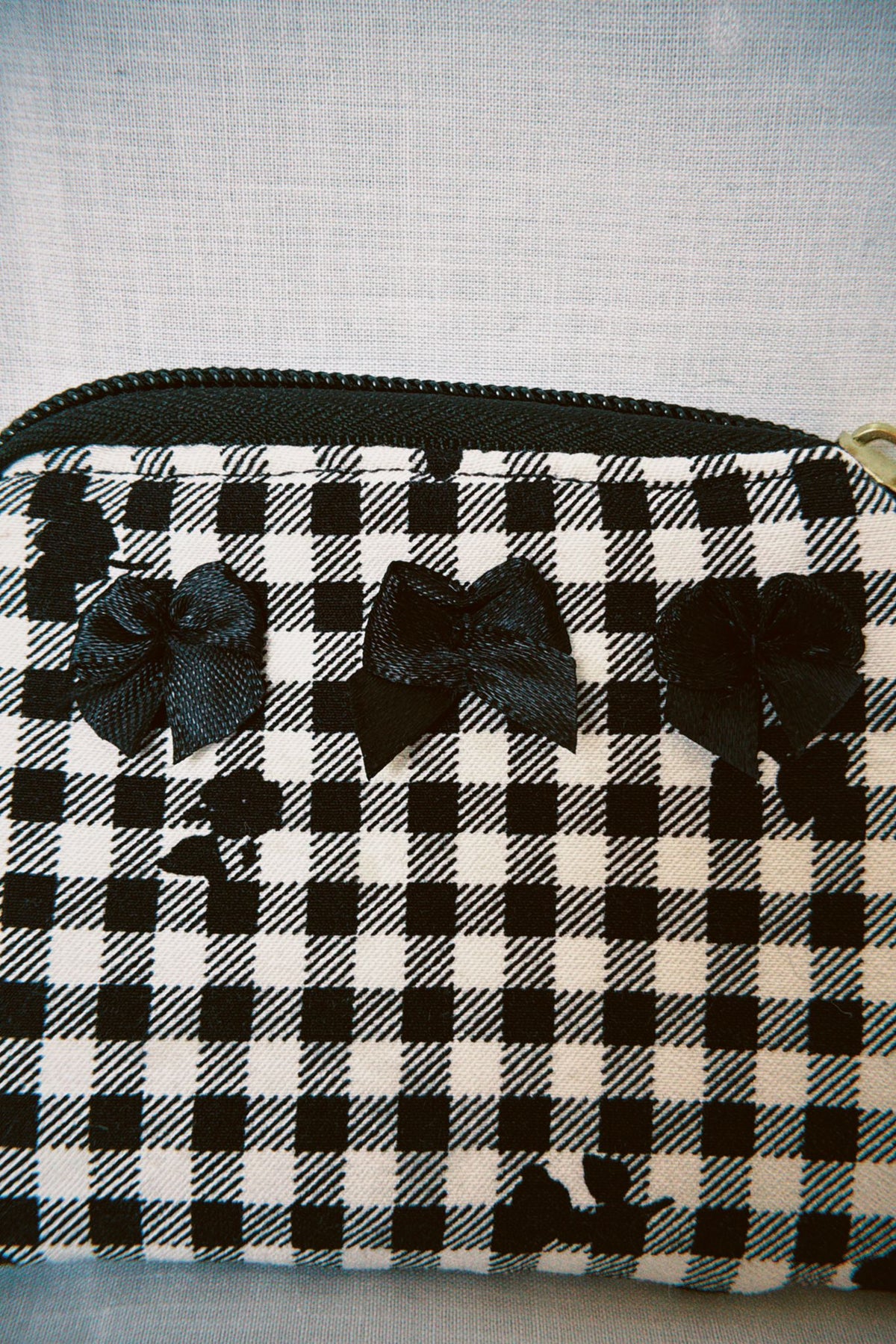 Gingham Keyring Purse