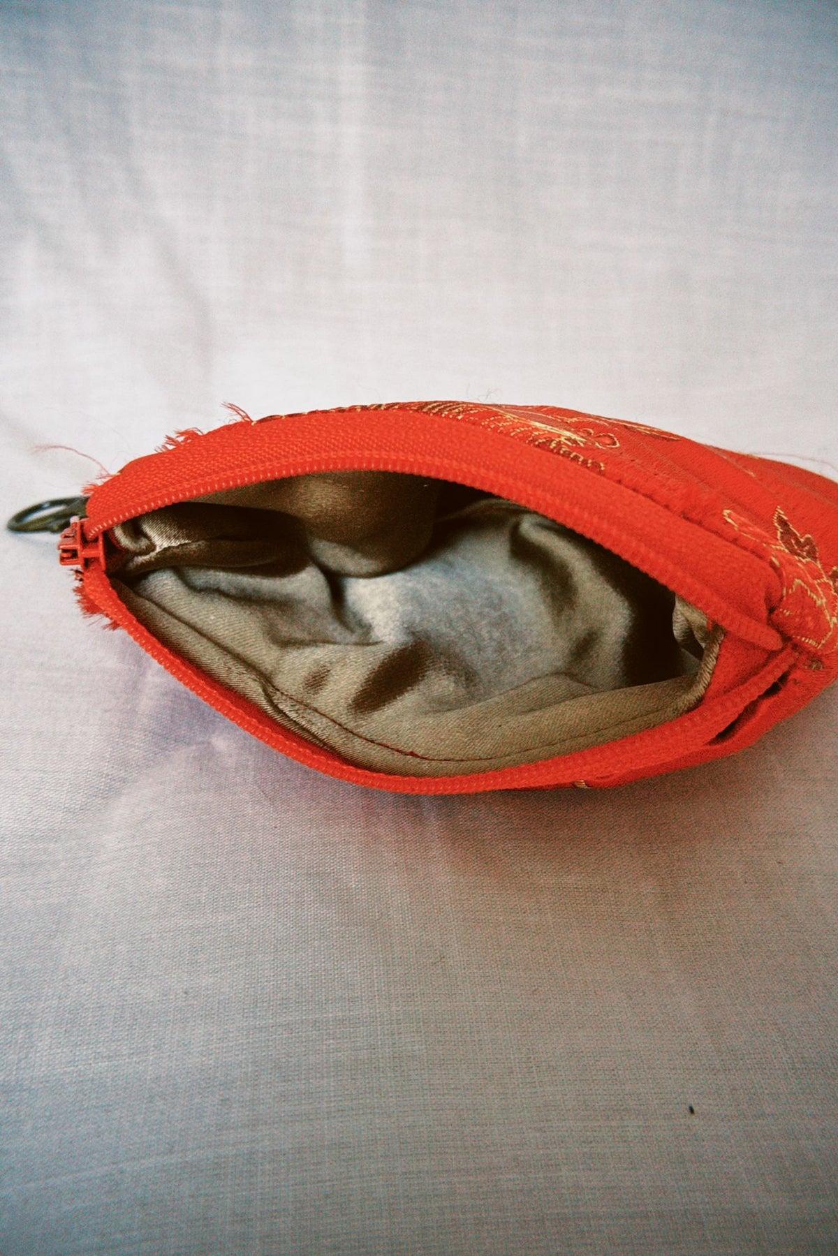 Red Satin Dragon Keyring Purse