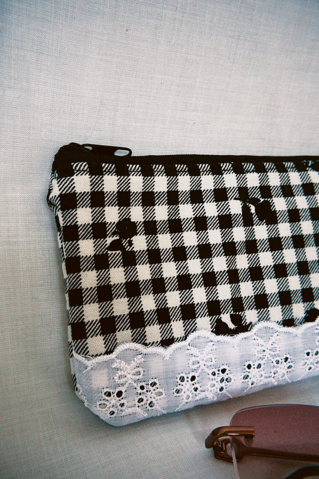 Gingham Ruffle Sunglasses Case