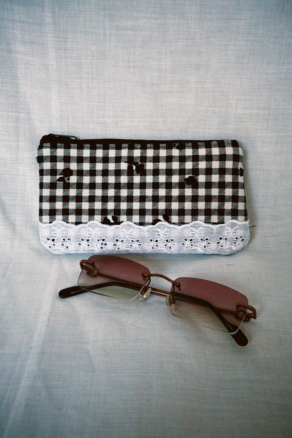Gingham Ruffle Sunglasses Case