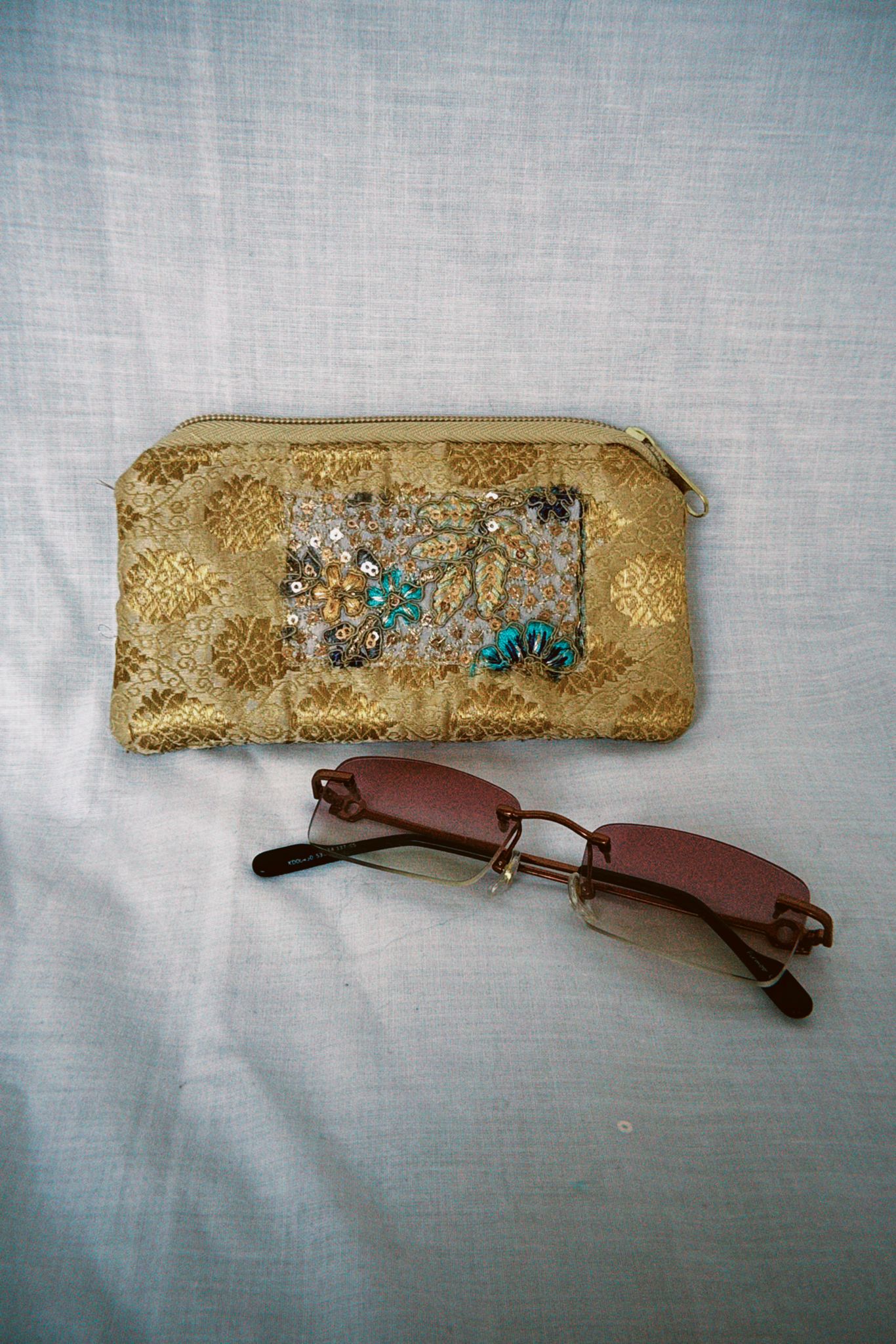 Gold Sari Sunglasses Case