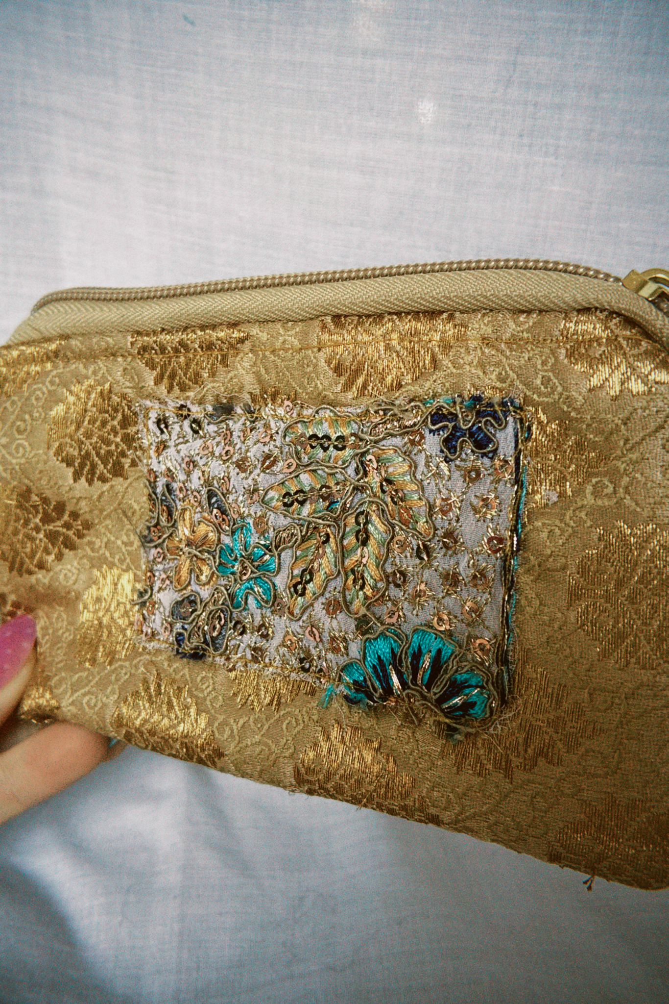 Gold Sari Sunglasses Case