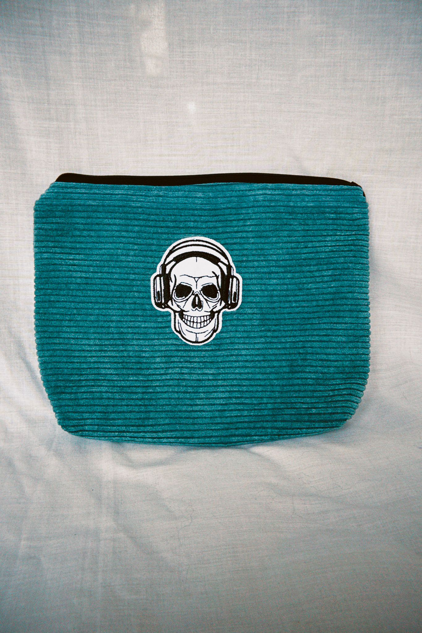 Skull Corduroy Pouch