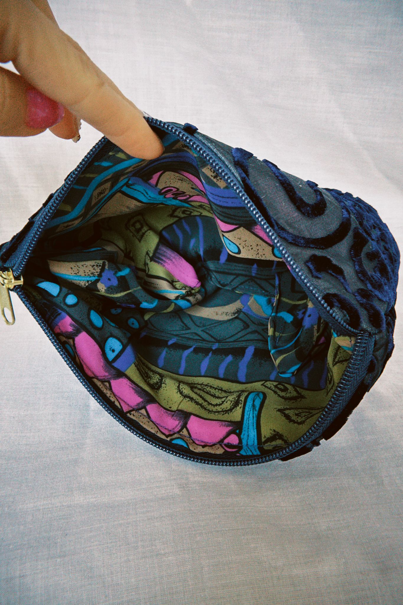 Navy Velvet Celestial Pouch