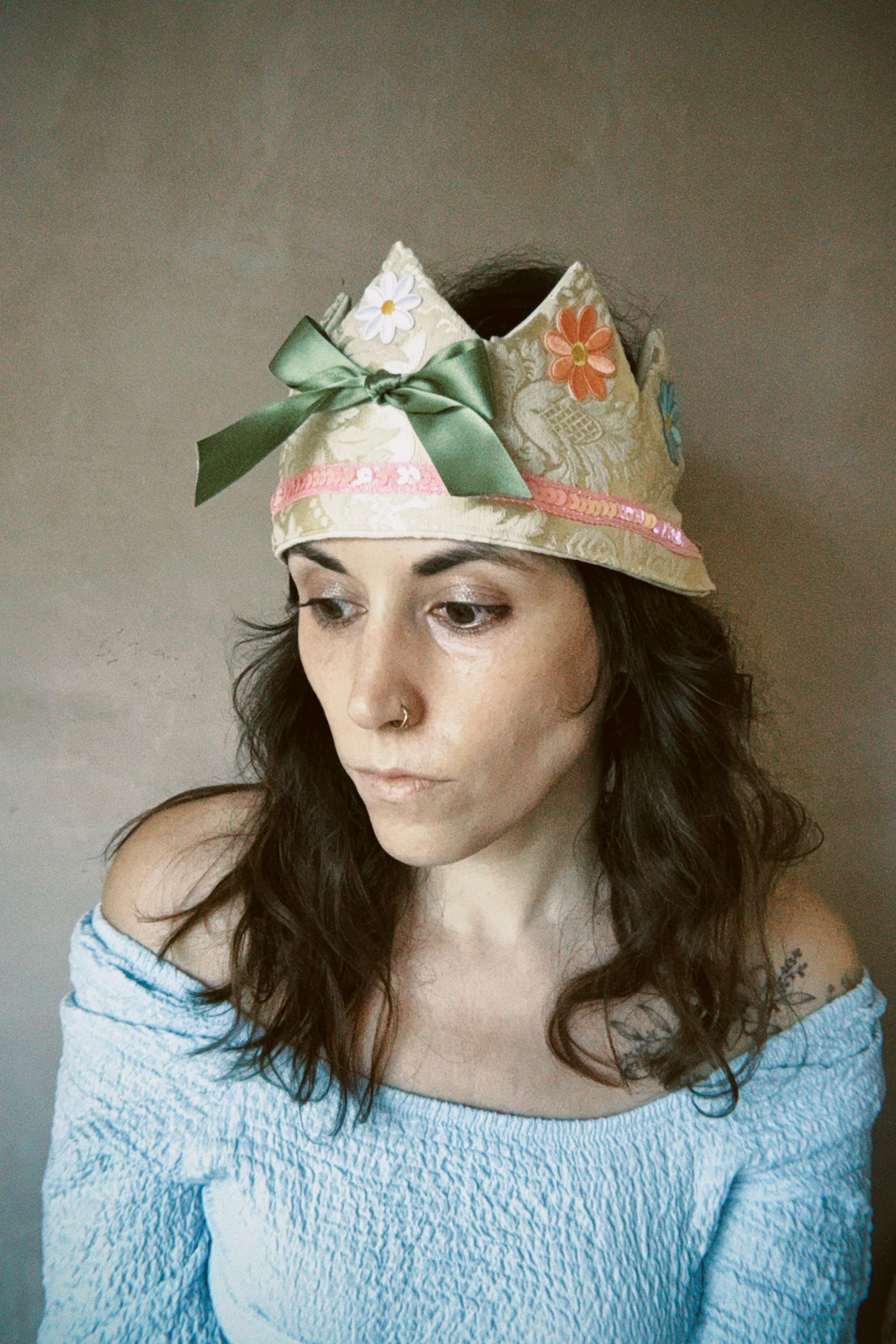 Gold Daisy Fabric Celebration Crown