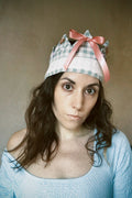 Sage Gingham Fabric Celebration Crown