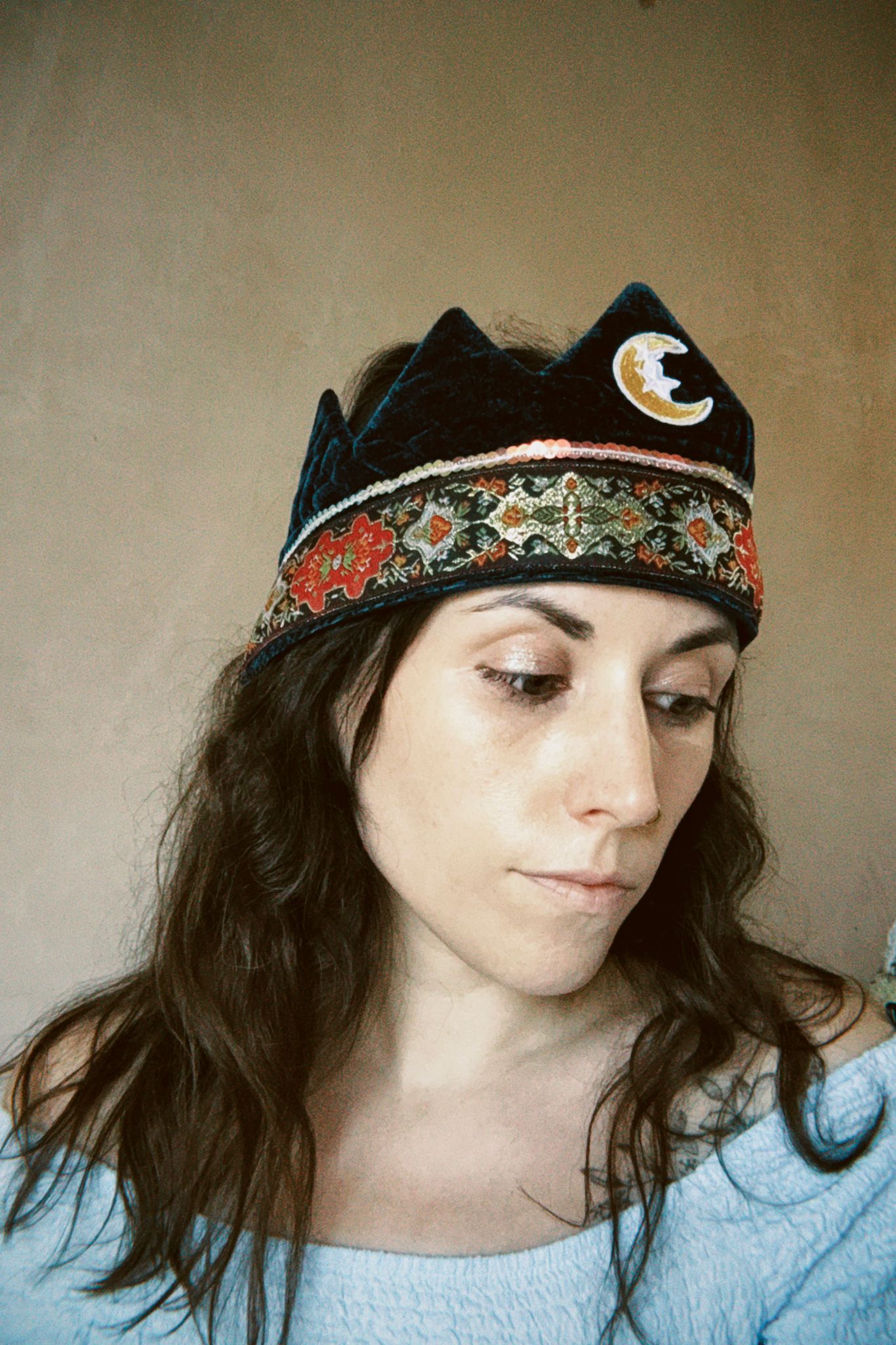 Velvet Moon Fabric Celebration Crown