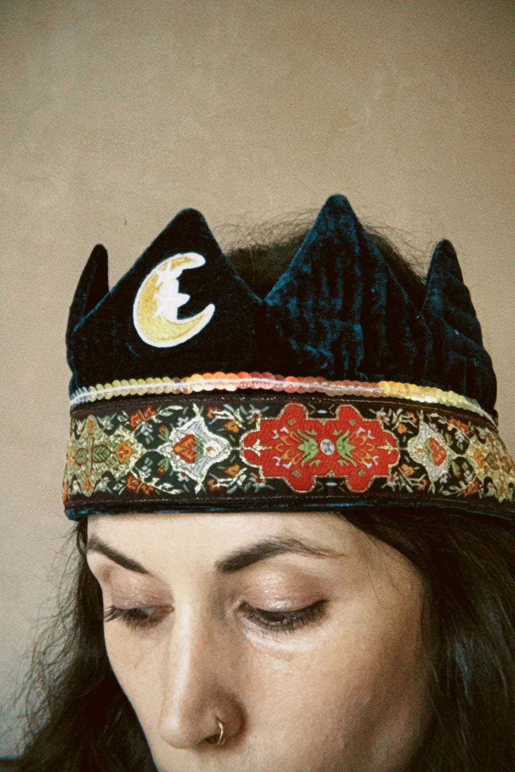 Velvet Moon Fabric Celebration Crown