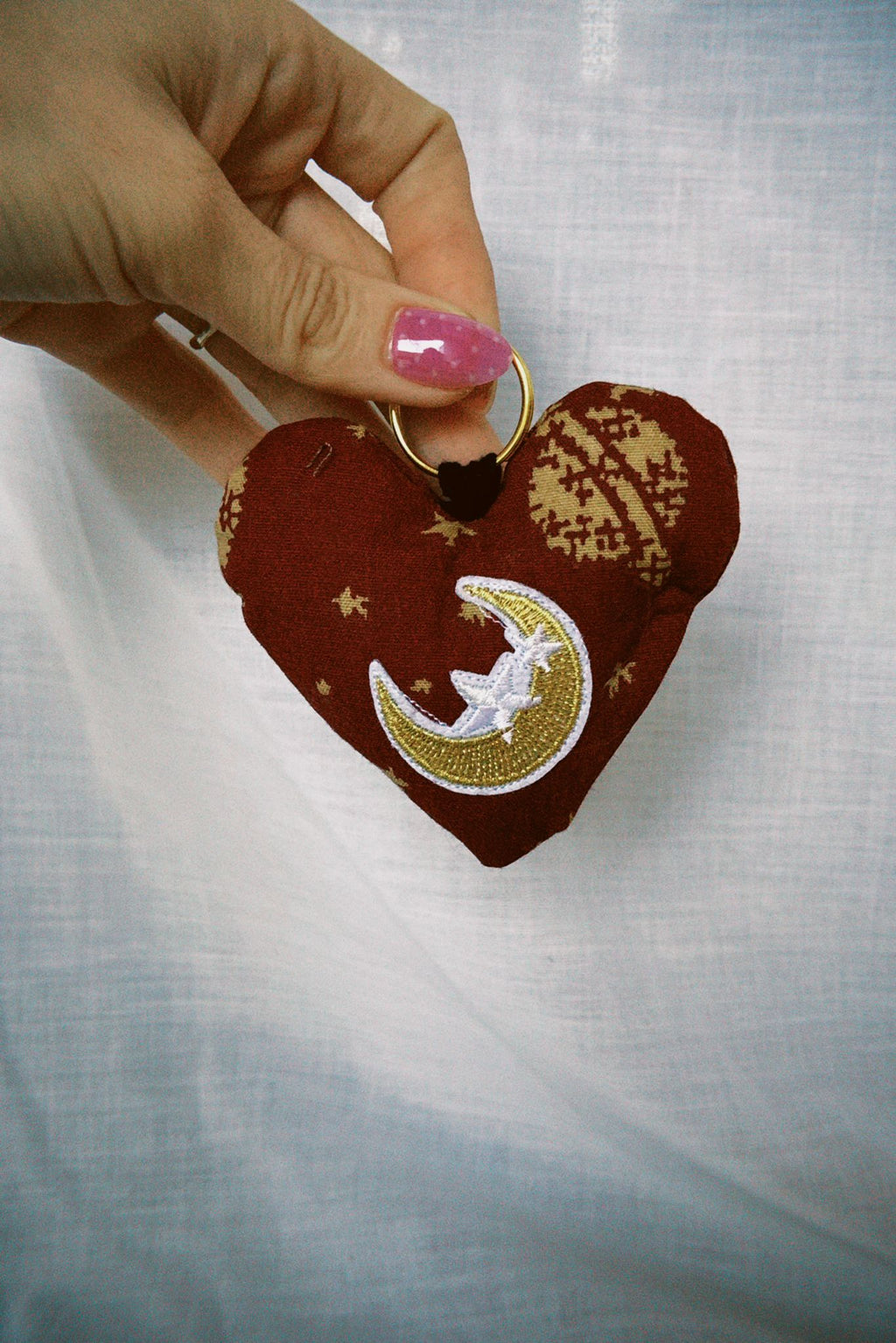90s Celestial Scrappy Heart Keyring
