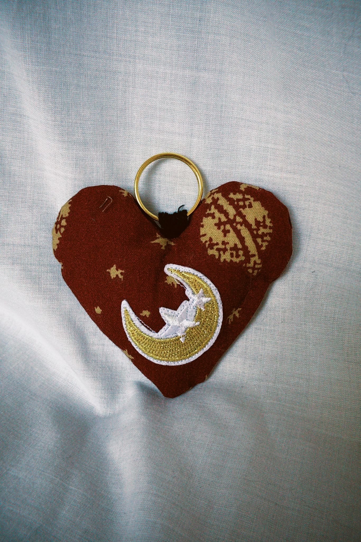 90s Celestial Scrappy Heart Keyring