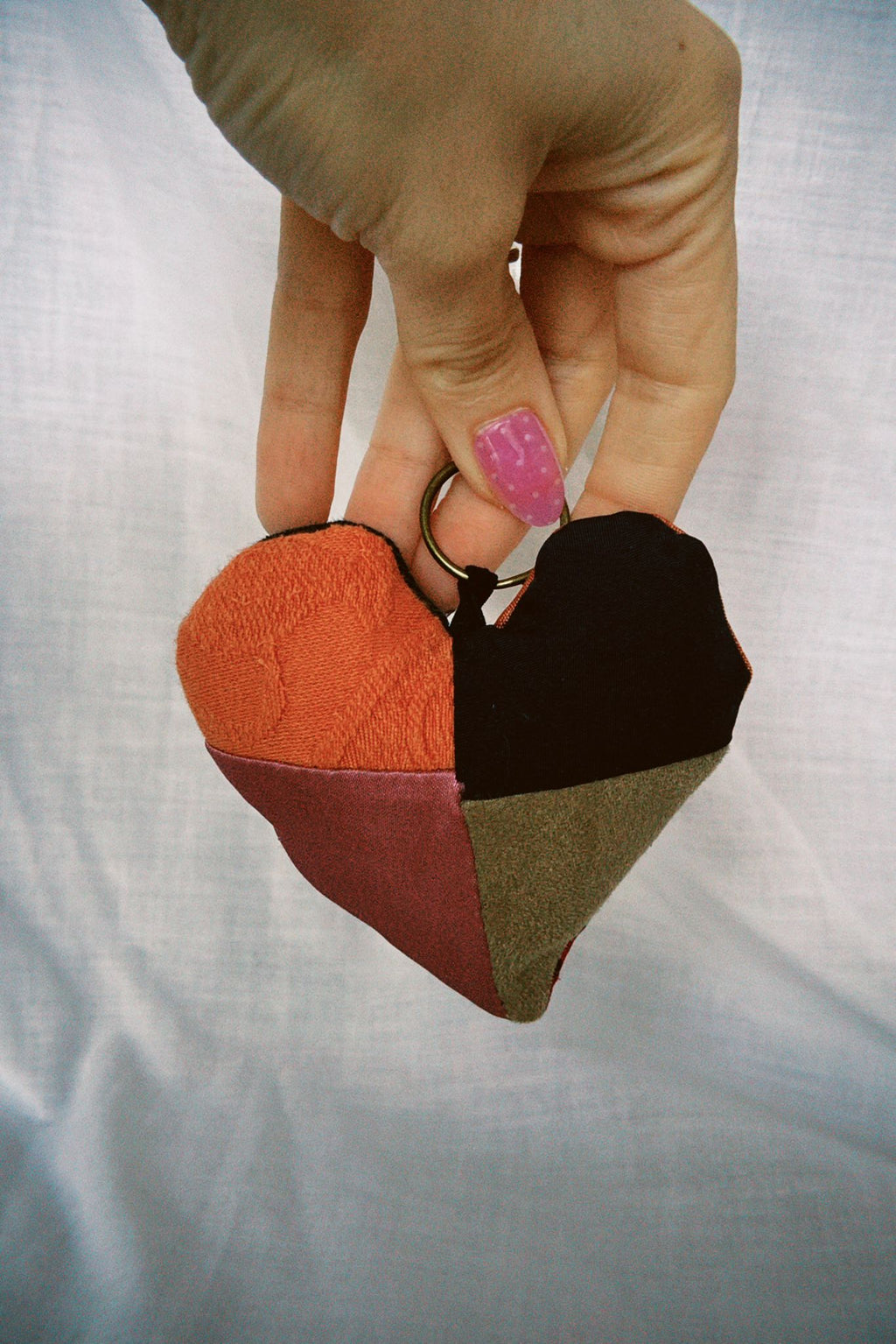 Patchwork Scrappy Heart Keyring
