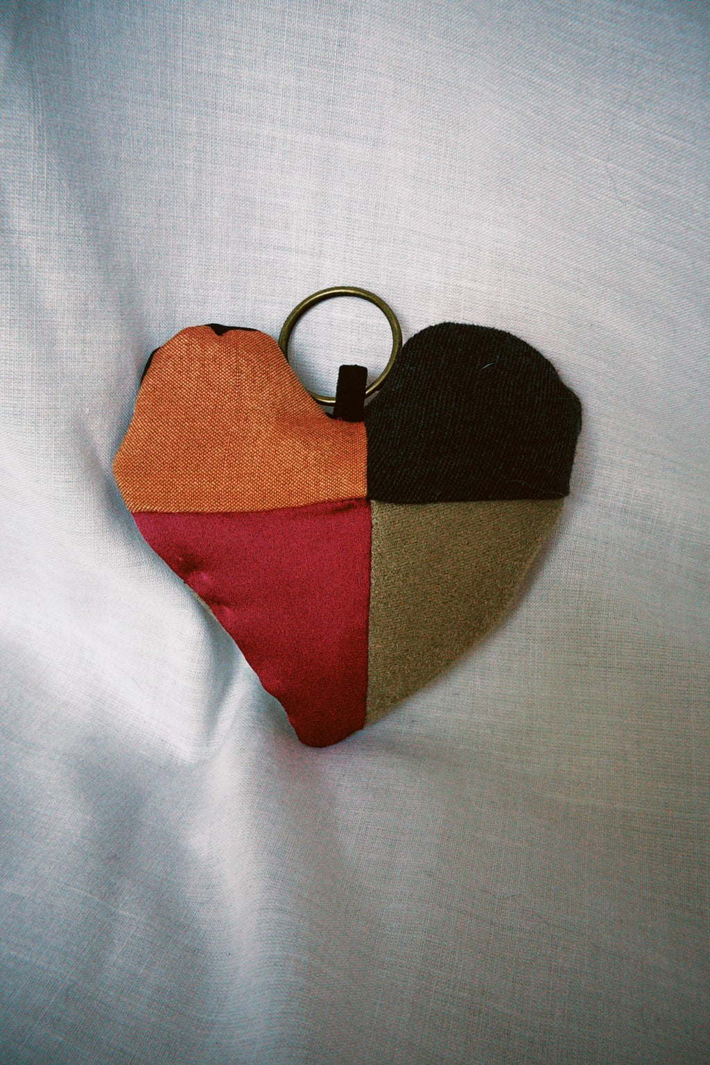 Patchwork Scrappy Heart Keyring