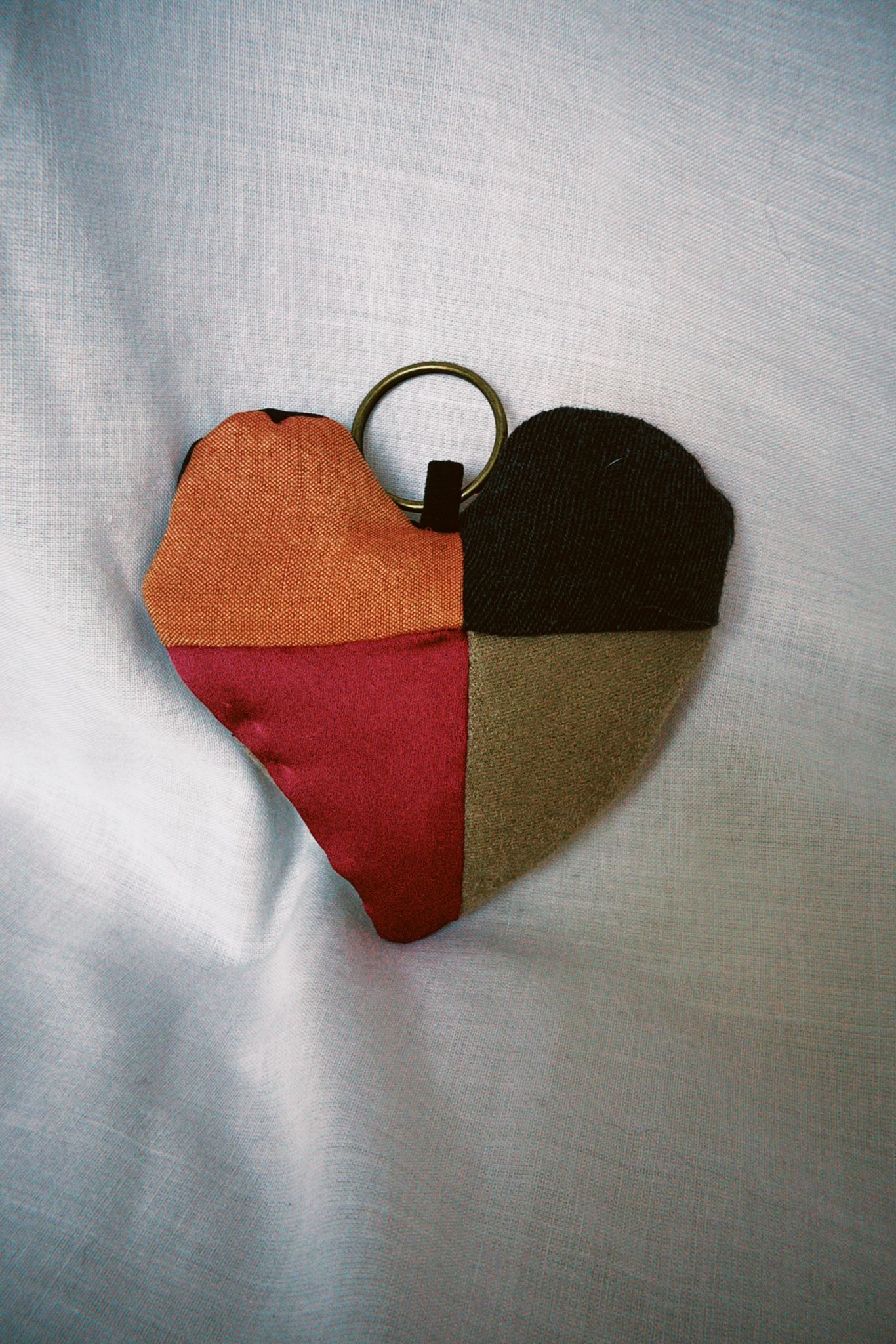 Patchwork Scrappy Heart Keyring