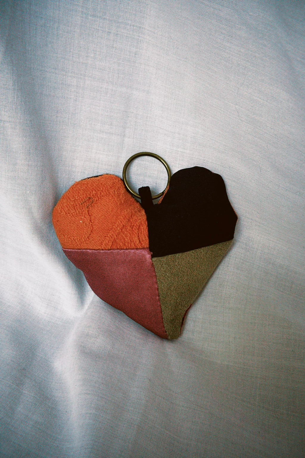 Patchwork Scrappy Heart Keyring