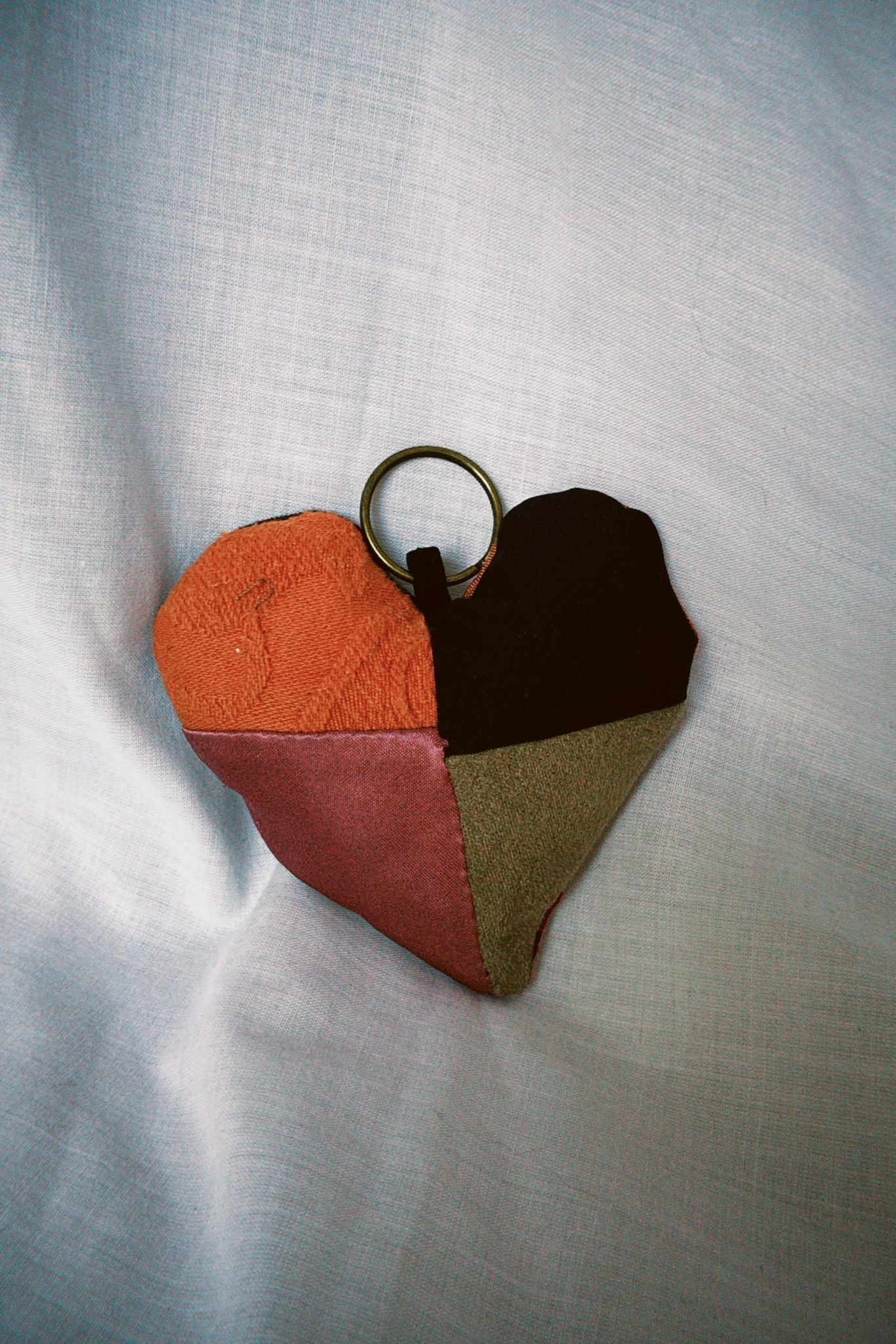 Patchwork Scrappy Heart Keyring