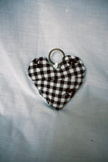 Floral Gingham Scrappy Heart Keyring