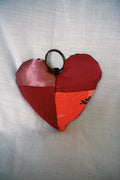 Purple Patchwork Scrappy Heart Keyring