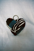Zebra Patchwork Scrappy Heart Keyring