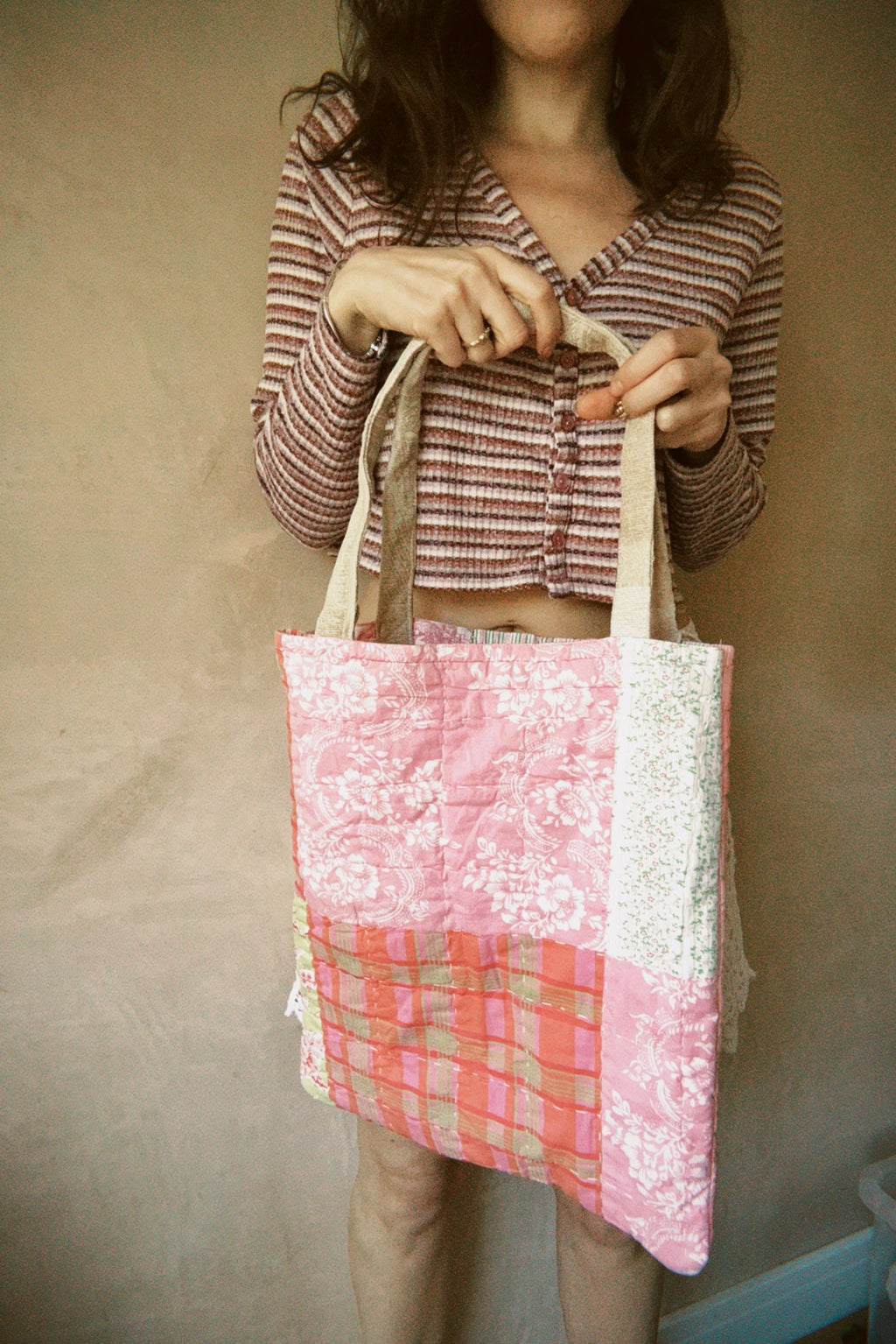 Quilted Reversible Tote Bag