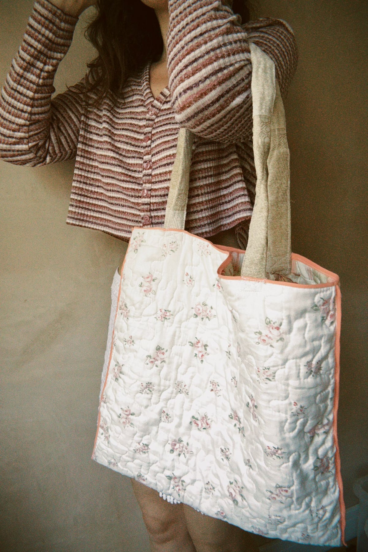 Quilted Reversible Tote Bag